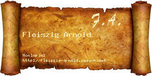 Fleiszig Arnold névjegykártya